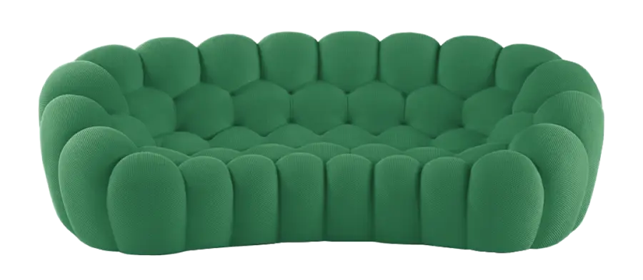 BUBBLES, pohovka 3-místná, látka tmavě zelená